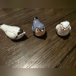 Set Of 3 Ceramic Birds